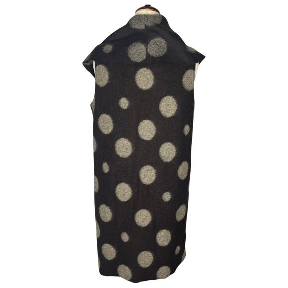 Bryn Walker Womens Sweater Sz? Black Vest Polka Dot Italian Wool Blend Lagenlook - Picture 4 of 8